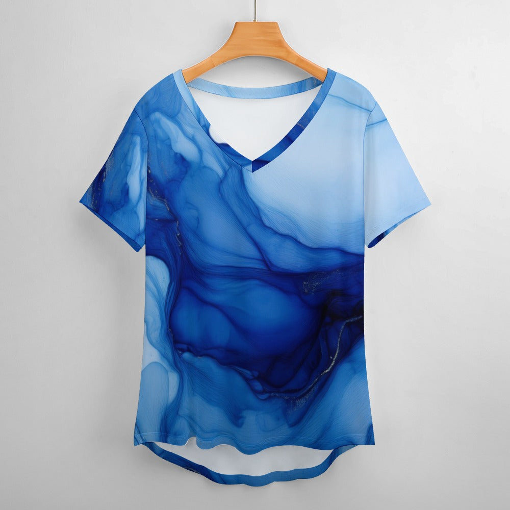 V Neck Short-sleeve Shirt Inkedjoy