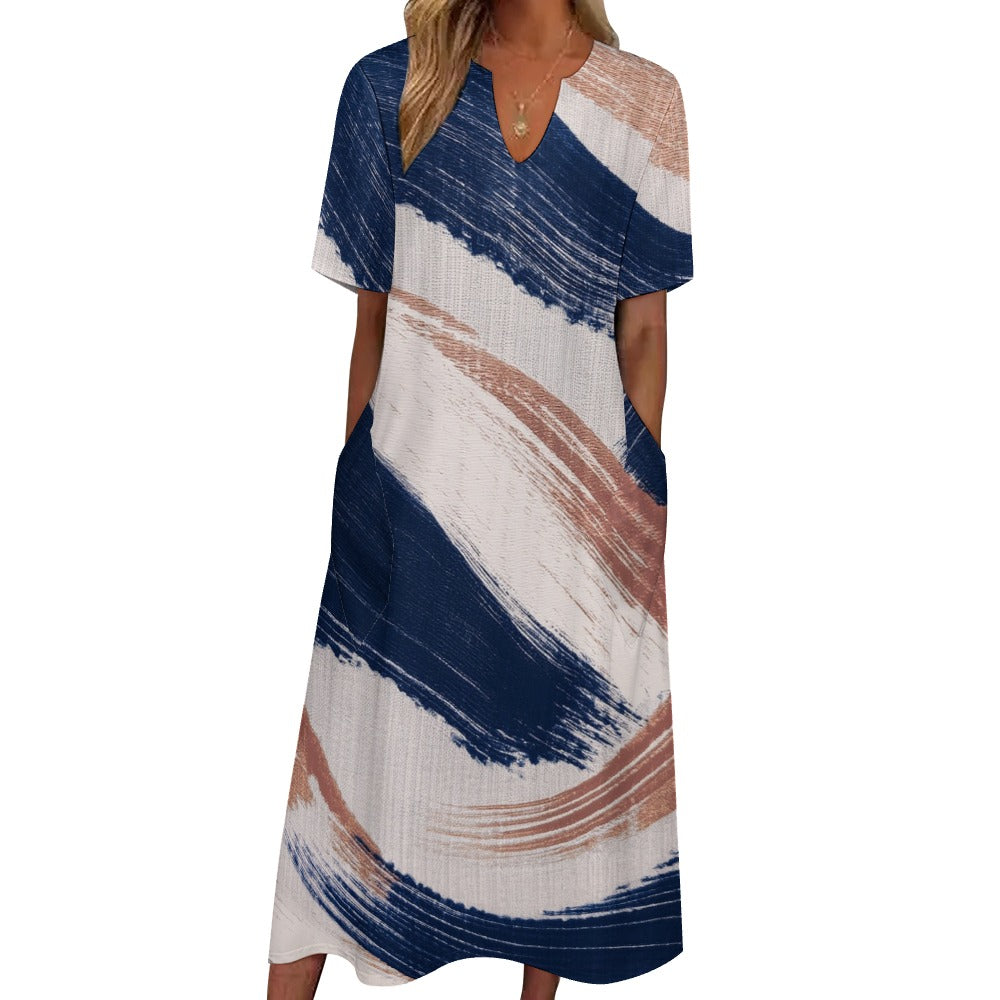 7-point sleeve dress Inkedjoy