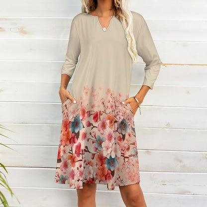 7-point sleeve dress