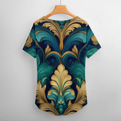 V Neck Short-sleeve Shirt Inkedjoy