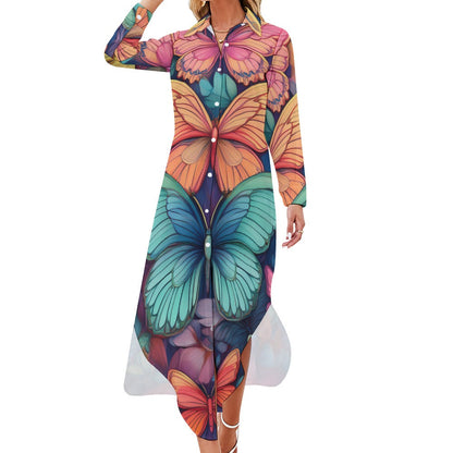Long Sleeve Shirt Dress Inkedjoy
