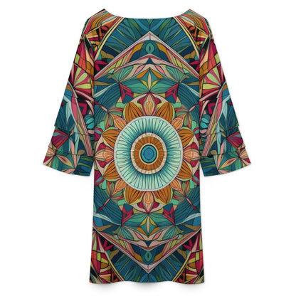 Lotus leaf sleeve dress Inkedjoy
