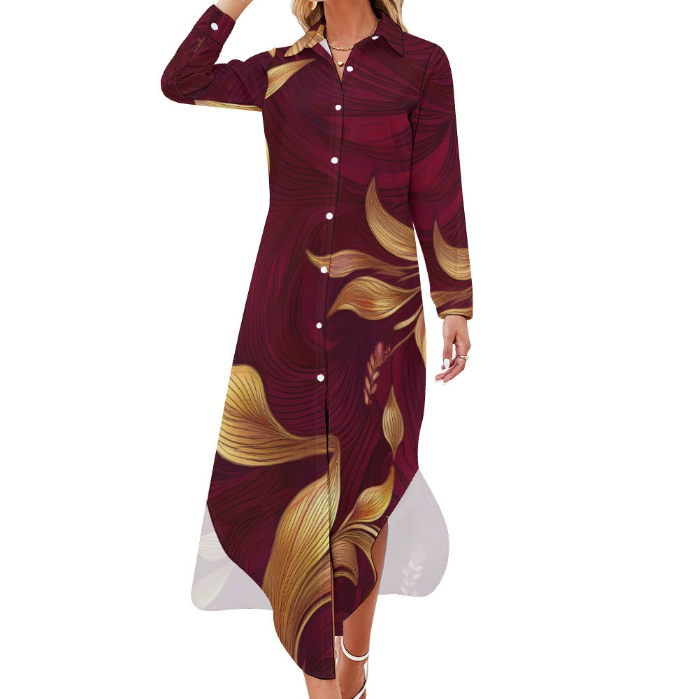 Long Sleeve Shirt Dress Inkedjoy