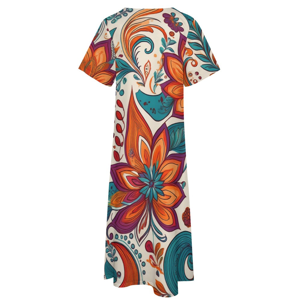 7-point sleeve dress Inkedjoy
