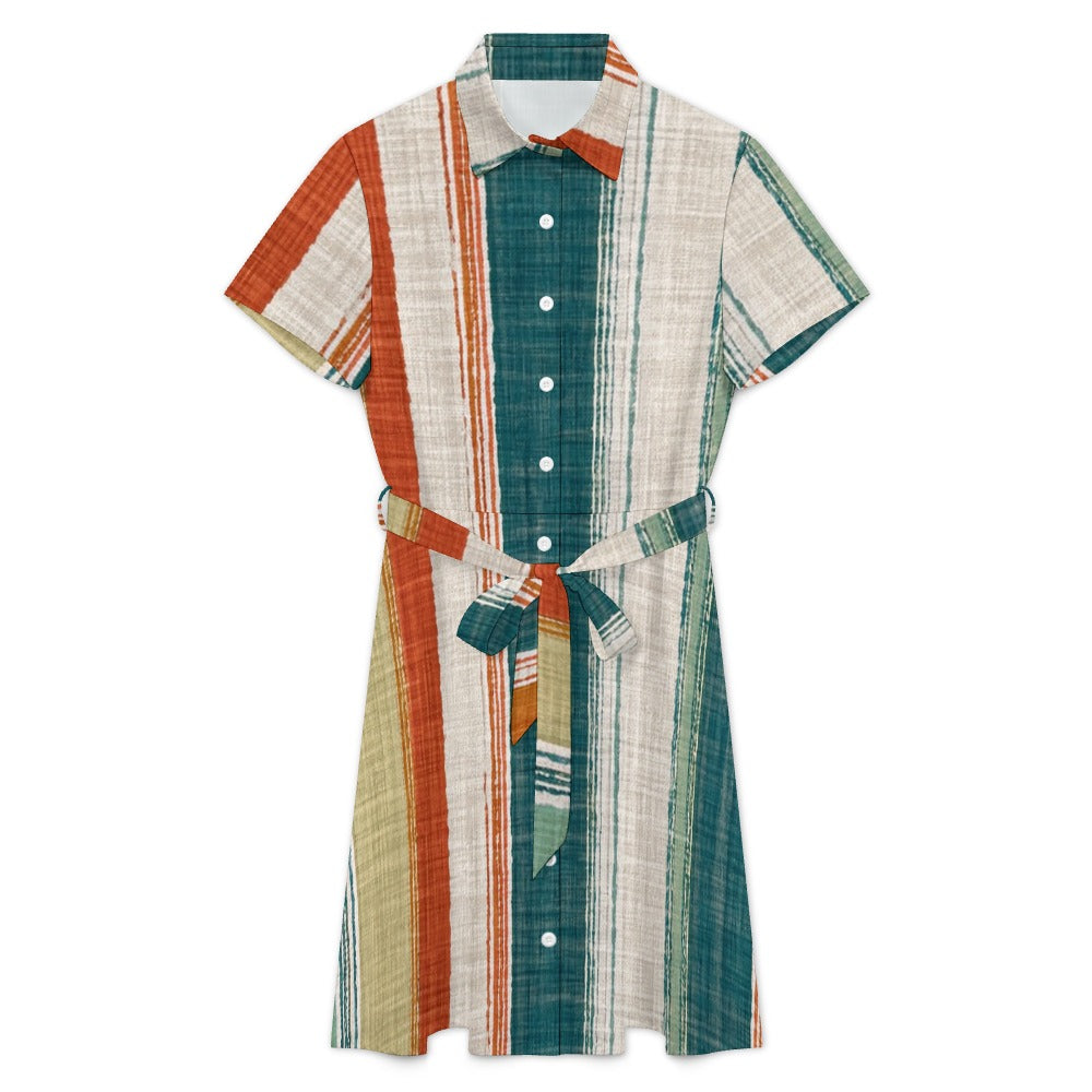 Short-sleeved collared dress