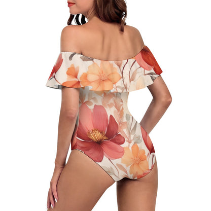 Off-Shoulder One-Piece Swimsuit