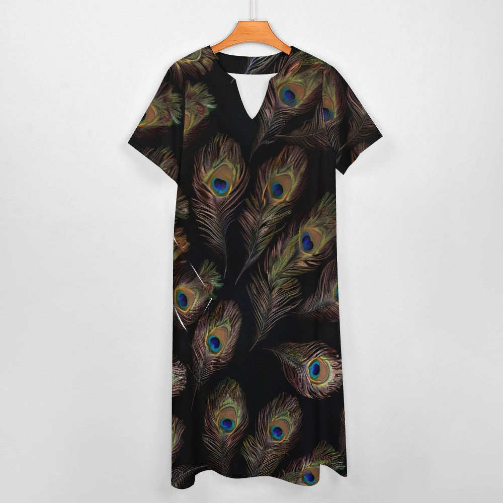 7-point sleeve dress Inkedjoy