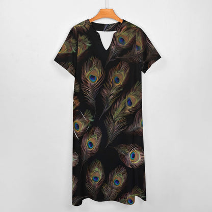 7-point sleeve dress Inkedjoy