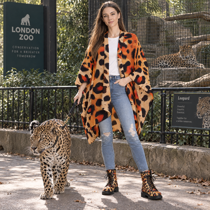Leopard Print Soft Touch Poncho Yoycol