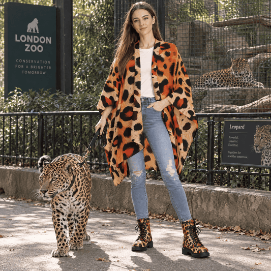 Leopard Print Soft Touch Poncho Yoycol