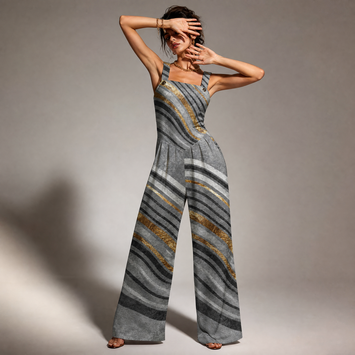 Striped Wide Leg Jumpsuit