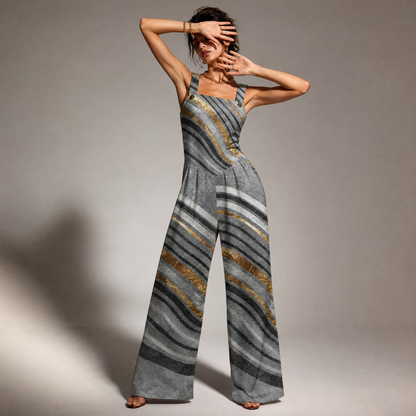 Striped Wide Leg Jumpsuit